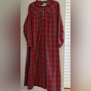 L.L. Bean Scotch Plaid Flannel Nightgown XL